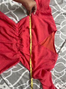 Coral Peplum Top