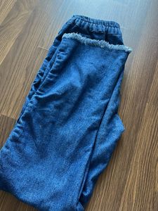 Button Accent Denim Pants