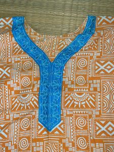 Orange And White kurta