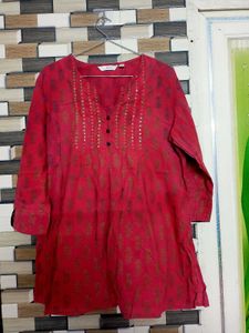 Red❤️ Printed Kurti✨