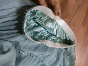 Teal Pleated Midi Skirt