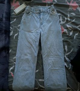 Straight Leg Blue Jeans