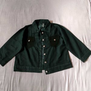 Bottle Green Denim Jacket