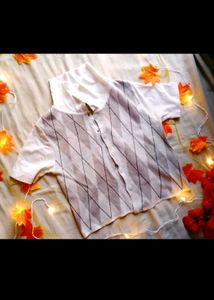 Argyle Pattern Short Sleeve Shirt