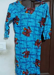 Blue Drum Print Tunic