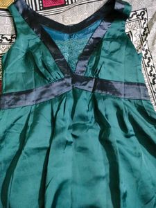 Green Satin Dress