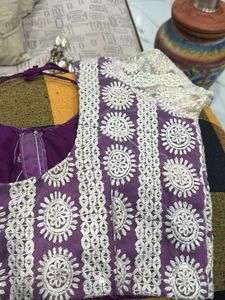Purple Embroidered Blouse