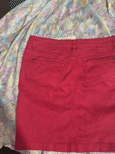 Red Aesthetic Denim Skirt 💌