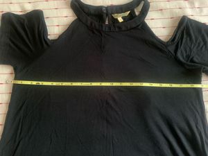 Global Desi Women Black Solid Cold Shoulder Top