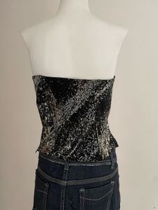 Chic Black &amp; Silver Tube Top