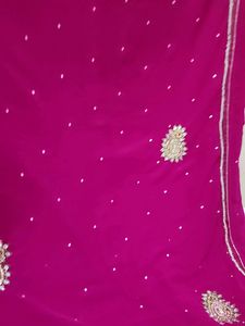 Classy Stone Work Purple Saree