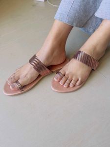 Stylish Metallic Slip-On Sandal
