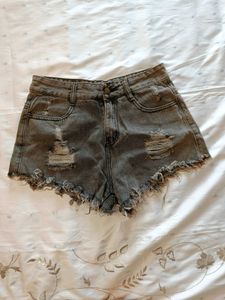 Distressed Denim Shorts