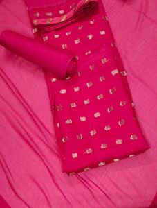 Women Saree Mall Silk Blend Zari Pink Suit Fabric