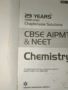 Chemistry Previous Year Question Paper Solved With Explanation For NEET Ug Preparation Text Book