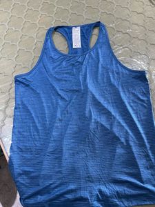 Asics Blue With White Lines Tank Top