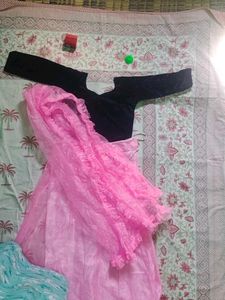 Pink &amp; Blue Velvet Salwar Shall