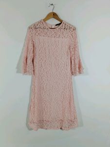 Peach Lace Casual Dress (Women)