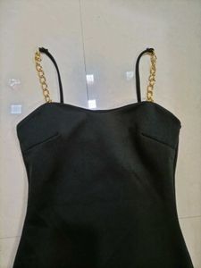 Chic Urbanic Little Black Dress with Chain Straps