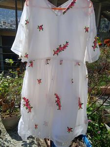 combo Floral Print Midi Dress