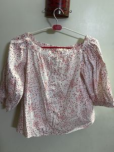Polka Dot Off-Shoulder Top