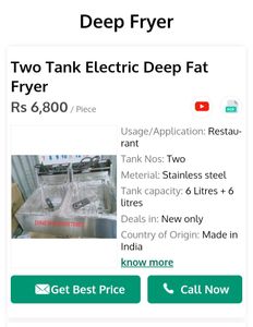 Electric Frier Double Tank