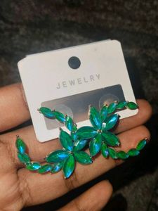 Green Flower Earrings
