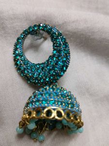 Blue Jhumka Earrings