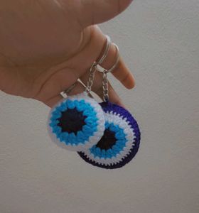 Handmade Crochet Evil Eye Combo Keychains