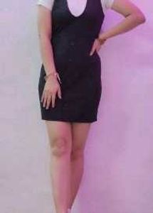 BLACK SOLID PINAFORE DRESS
