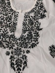 White N Black Lucknowi Plazopair