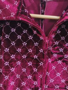 Velvet Midi Dress mahroon