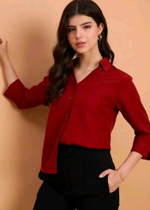 Red Button-Down Shirt