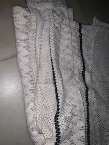 White Crochet Shorts with Black Trim