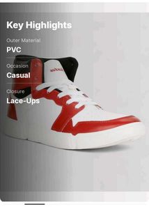 Bata Stylish Red &amp; White Sneakers