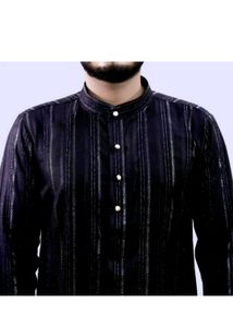 Men&#39;s Black Striped Kurta