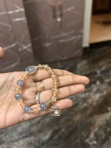 Beaded Bracelet with Heart Charm