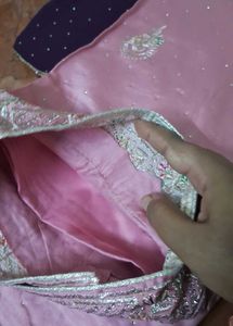 Deepavali    sale pink cotton stone work churidar