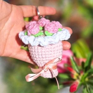 Crochet Flower Bouquet Keychain