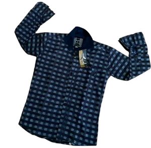 Full Sleeve Cotton Check Shirt For Boys With Tag