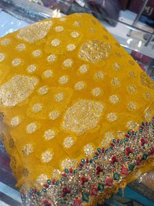 Yellow Embroidered Saree (Issue)