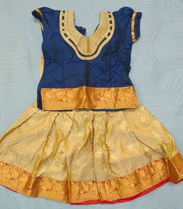 Navy Blue Silk Gown