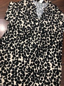 H&amp;M Animal Print V-Neck Mini Dress