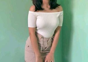 Off-shoulder White Top