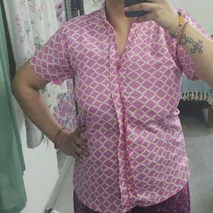 Patterned Lavender Blouse