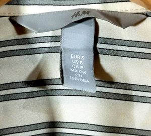 H&amp;M Cream Striped Shirt (Women)