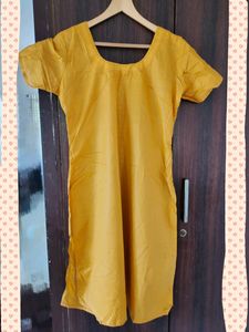 Cute Yellow Embroidered Kurta With Light Stonework| Bust 38 | Length 40