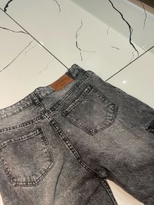 Grey/black Wash Denim Cargo Pants