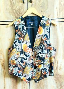 Vintage Abstract Pattern Vest size-38