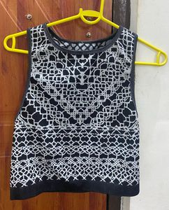 Black and White Geometric Tank Top